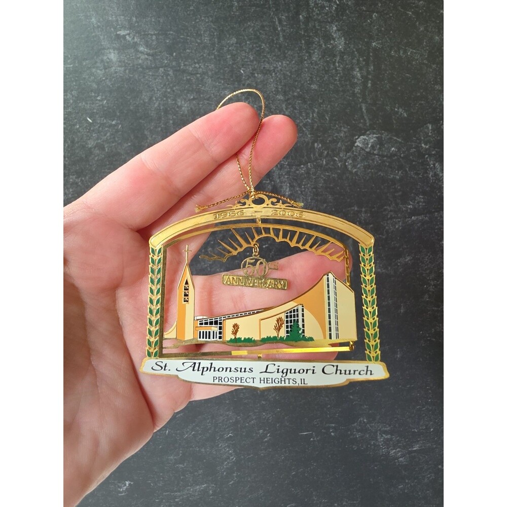 St. Alphonsus Liquori Church 50th Anniversary Christmas Ornament Vintage